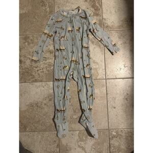 Angel Dear 18-24 Months NWT Covered Wagon Horse Zip Up Sleeper Blue Bamboo